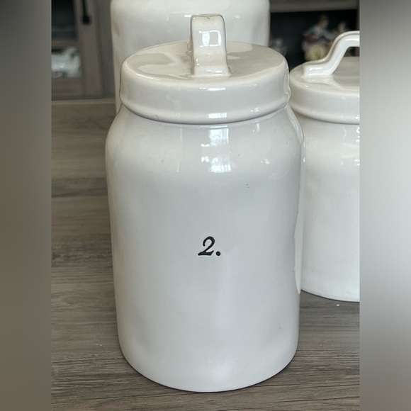 Rae Dunn Ceramic Canisters Set 1 2 3 With Lids Storage - Picture 4 of 10